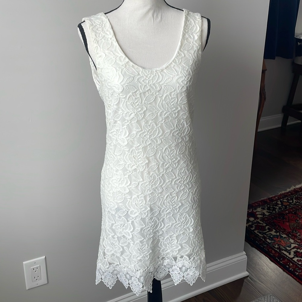 Jack by BB Dakota Ivory Lace lined dress Size M